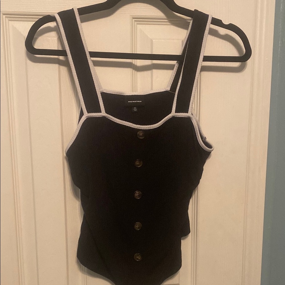 Black Button-Up Women's Top